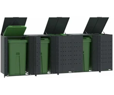 Stoginė 5 konteineriams, antracito, 345x79x117cm, plienas
