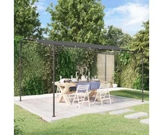 Stoginė, antracito spalvos, 4x3m, audinys ir plienas, 180g/m²