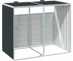 Stoginė dviems konteineriams, antracito, 144x81x113cm, plienas