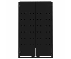 Stoginė trim konteineriams, juoda, 207x79x117cm, plienas