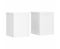 Stovai augalams, 2vnt., balti, 15x15x20cm, apdirbta mediena
