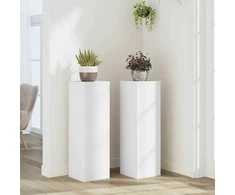 Stovai augalams, 2vnt., balti, 25x25x80cm, apdirbta mediena