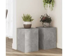 Stovai augalams, 2vnt., betono, 25x25x35cm, apdirbta mediena