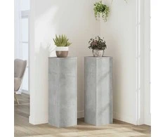 Stovai augalams, 2vnt., betono, 25x25x80cm, apdirbta mediena