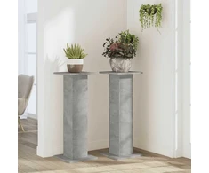 Stovai augalams, 2vnt., betono, 30x30x80cm, apdirbta mediena