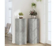 Stovai augalams, 2vnt., betono, 33x33x100cm, apdirbta mediena