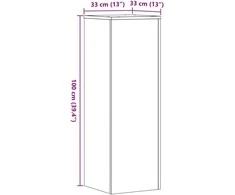 Stovai augalams, 2vnt., medienos, 33x33x100cm, mediena