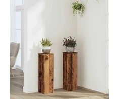 Stovai augalams, 2vnt., sendintos medienos, 17x17x60cm, mediena