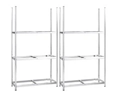 Stovai padangoms, 2vnt., sidabriniai, 110x40x200cm, plienas