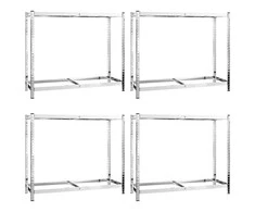 Stovai padangoms, 4vnt., sidabriniai, 110x40x110cm, plienas