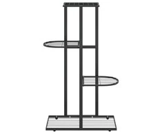 Stovas augalams, 4 lentynos, juodas, 43x22x76cm, metalas