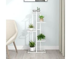 Stovas augalams, 5 lentynos, baltas, 43x22x98cm, metalas