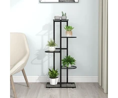 Stovas augalams, 5 lentynos, juodas, 43x22x98cm, metalas