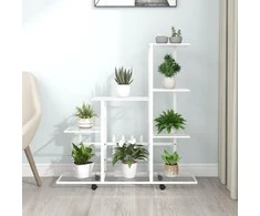 Stovas augalams su ratukais, baltas, 94,5x25x92,5cm, metalas