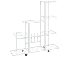 Stovas augalams su ratukais, baltas, 94,5x25x92,5cm, metalas