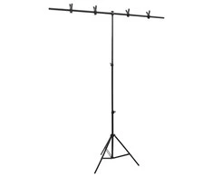 Stovas fonui, juodos spalvos, 151x60x(70–200)cm, T formos