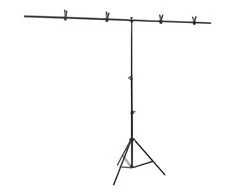 Stovas fonui, juodos spalvos, 201x60x(70–200)cm, T formos