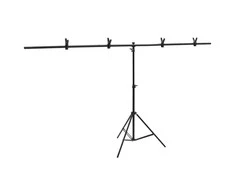 Stovas fonui, juodos spalvos, 201x60x(70–200)cm, T formos