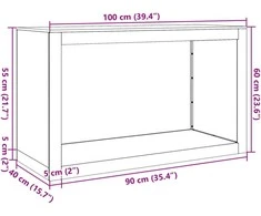Stovas malkoms, 100x40x60cm, galvanizuotas plienas