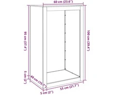 Stovas malkoms, 60x40x100cm, galvanizuotas plienas