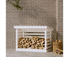 Stovas malkoms, baltas, 108x73x79cm, pušies medienos masyvas