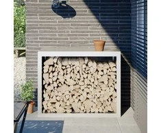 Stovas malkoms, baltos spalvos, 100x40x80cm, plienas