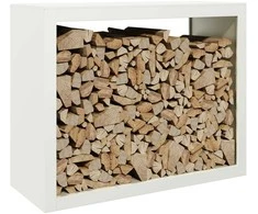 Stovas malkoms, baltos spalvos, 100x40x80cm, plienas