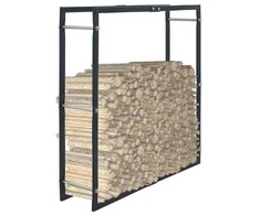 Stovas malkoms, juodos spalvos, 100x25x100cm, plienas
