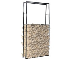 Stovas malkoms, juodos spalvos, 100x25x200cm, plienas