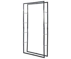 Stovas malkoms, juodos spalvos, 100x25x200cm, plienas