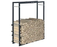 Stovas malkoms, juodos spalvos, 80x25x100cm, plienas