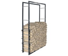 Stovas malkoms, juodos spalvos, 80x25x150cm, plienas