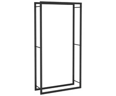 Stovas malkoms, matinės juodos spalvos, 80x28x154cm, plienas