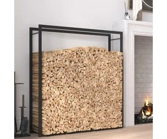 Stovas malkoms, matinės juodos spalvos, 110x28x116cm, plienas