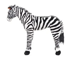 Stovintis pliušinis žaislas zebras, juodas ir baltas, XXL