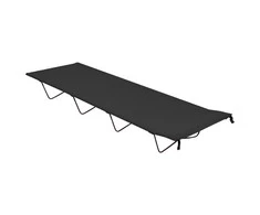Stovyklavimo gultas, juodas, 180x60x19cm, audinys ir plienas