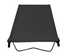 Stovyklavimo gultas, juodas, 180x60x19cm, audinys ir plienas