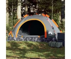 Stovyklavimo palapinė, pilka ir oranžinė, dvivietė