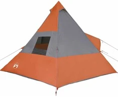 Stovyklavimo palapinė, oranžinė, septynvietė, tipi dizaino