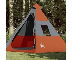 Stovyklavimo palapinė, oranžinė, septynvietė, tipi dizaino