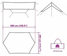 Stovyklavimo tentas, pilkas ir oranžinis, 500x294cm