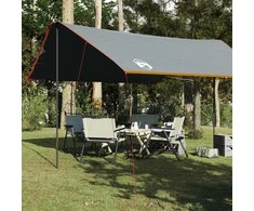 Stovyklavimo tentas, pilkas ir oranžinės, 460x305x210 cm