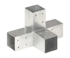 Stulpo sujungimas, 71x71mm, galvanizuotas metalas, X formos