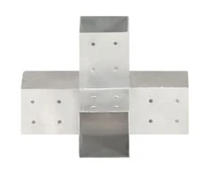 Stulpo sujungimas, 81x81mm, galvanizuotas metalas, X formos