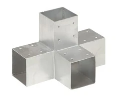 Stulpo sujungimas, 91x91mm, galvanizuotas metalas, X formos