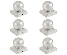 Stulpų dangteliai, 6vnt., 91x91mm, galvanizuotas metalas