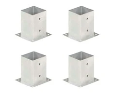 Stulpų pagrindai, 4vnt., galvanizuotas metalas, 101mm