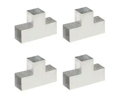 Stulpų sujungimai, 4vnt., 101x101mm, metalas, T formos
