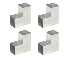 Stulpų sujungimai, 4vnt., 101x101mm, metalas, L formos