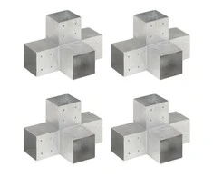Stulpų sujungimai, 4vnt., 101x101mm, metalas, X formos